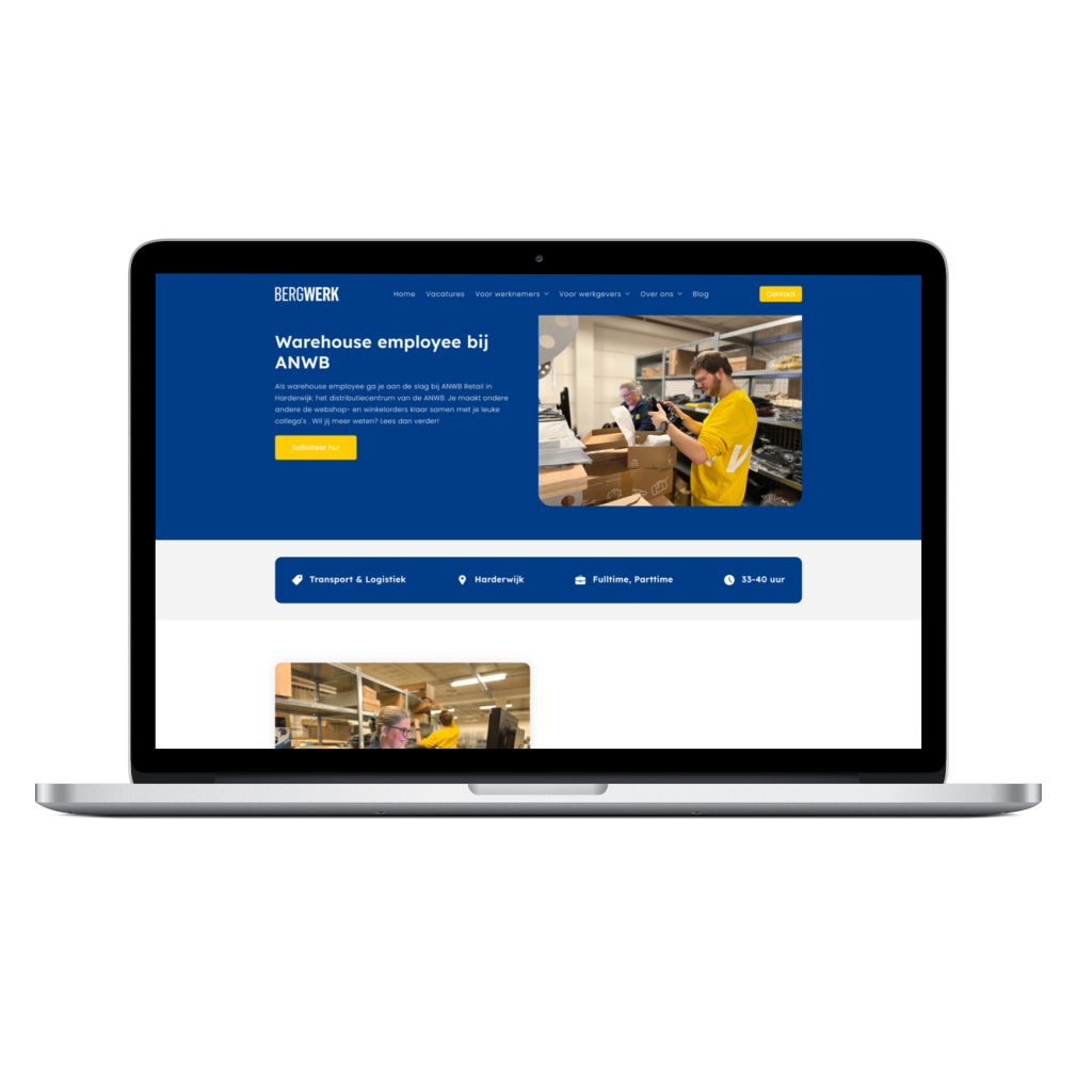 BergWerk nieuwe website ANWB vacature - mockup