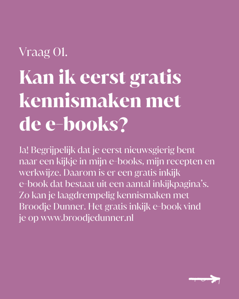 Veelgestelde vragen Broodje Dunner post