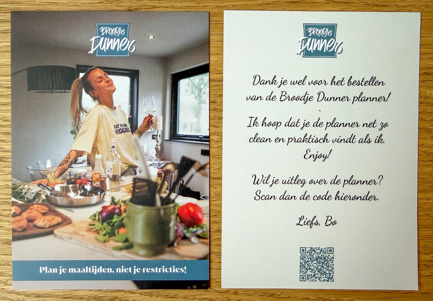 A6 bedankt kaart voor broodje dunner