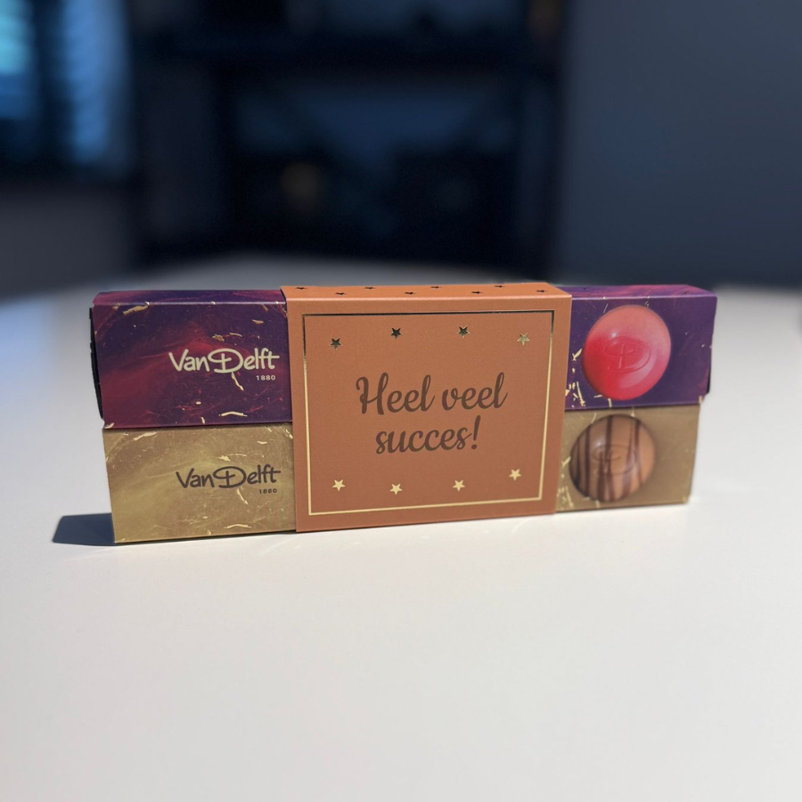 heel veel succes cadeausleeve van delft