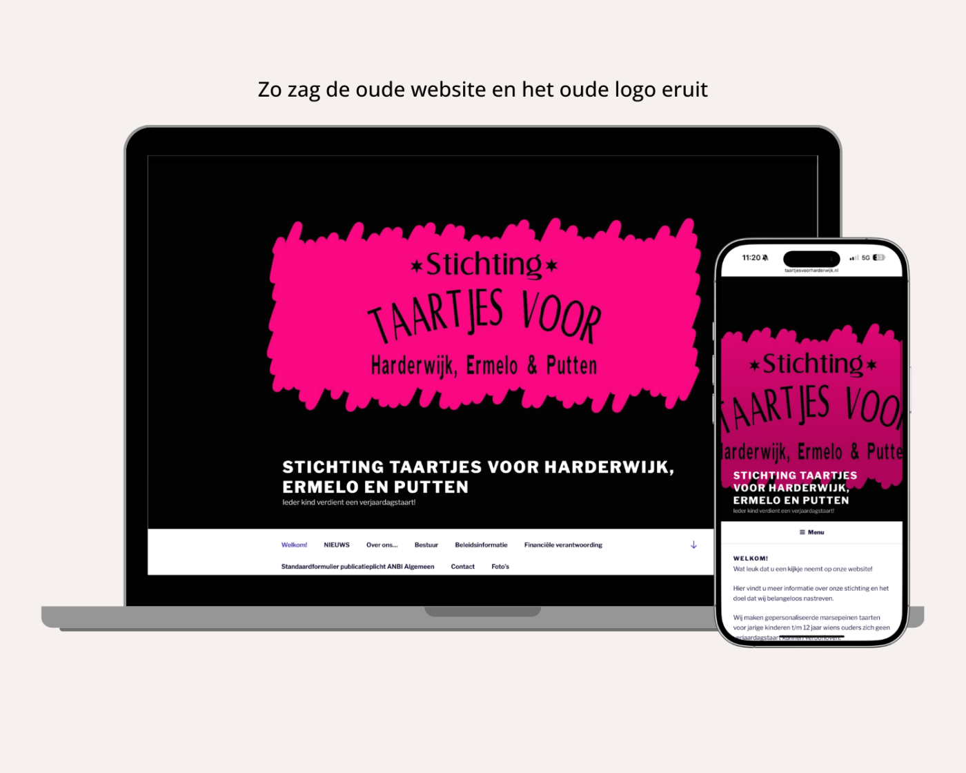 oude website en logo taartjes voor harderwijk